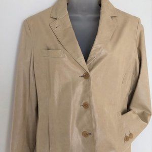 Vintage Tan Leather Blazer